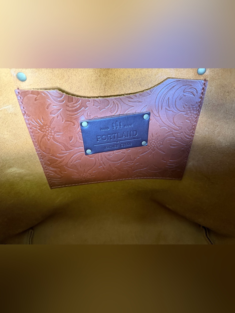 Portland Leather Goods Oversized tote in Meadow - Picture 7 of 11